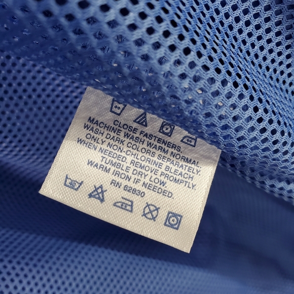 Lands End Mens Nylon Jacket Coat Softshell Outdoor Blue Rain Windbreaker SZ L - Picture 8 of 11